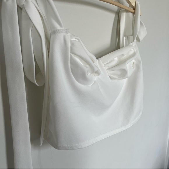 Coquette Girl Cupped Bralette Tank Tie Strap Cropped Tank Top Size 10 PLT NWT - Picture 5 of 13